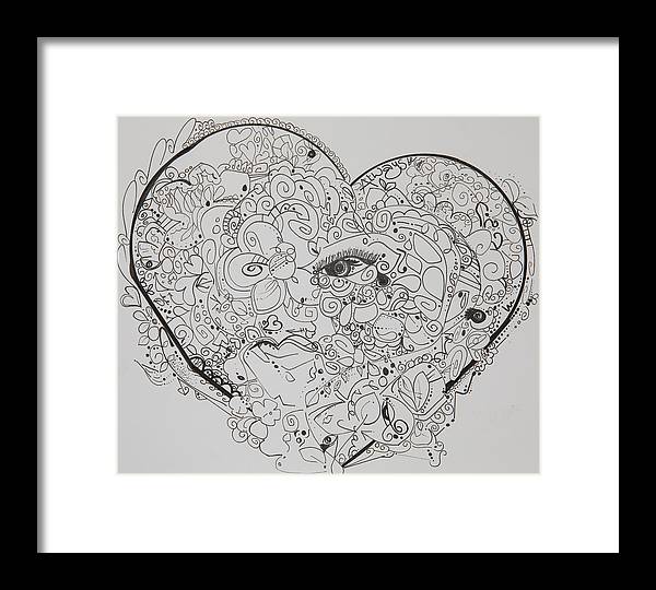 Asemic Hearts - Zentangle Collection - Framed Print