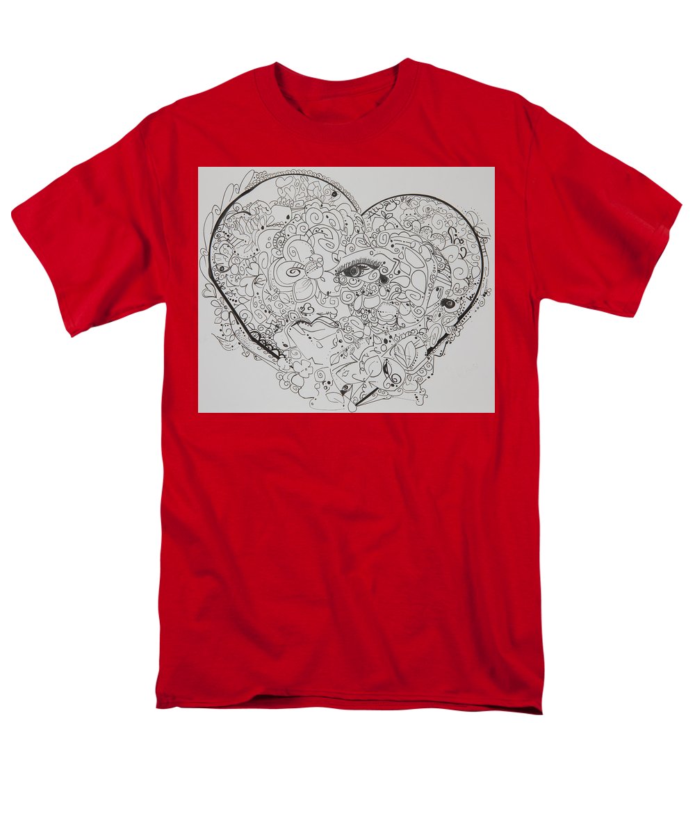 Asemic Hearts - Zentangle Collection - Men's T-Shirt  (Regular Fit)