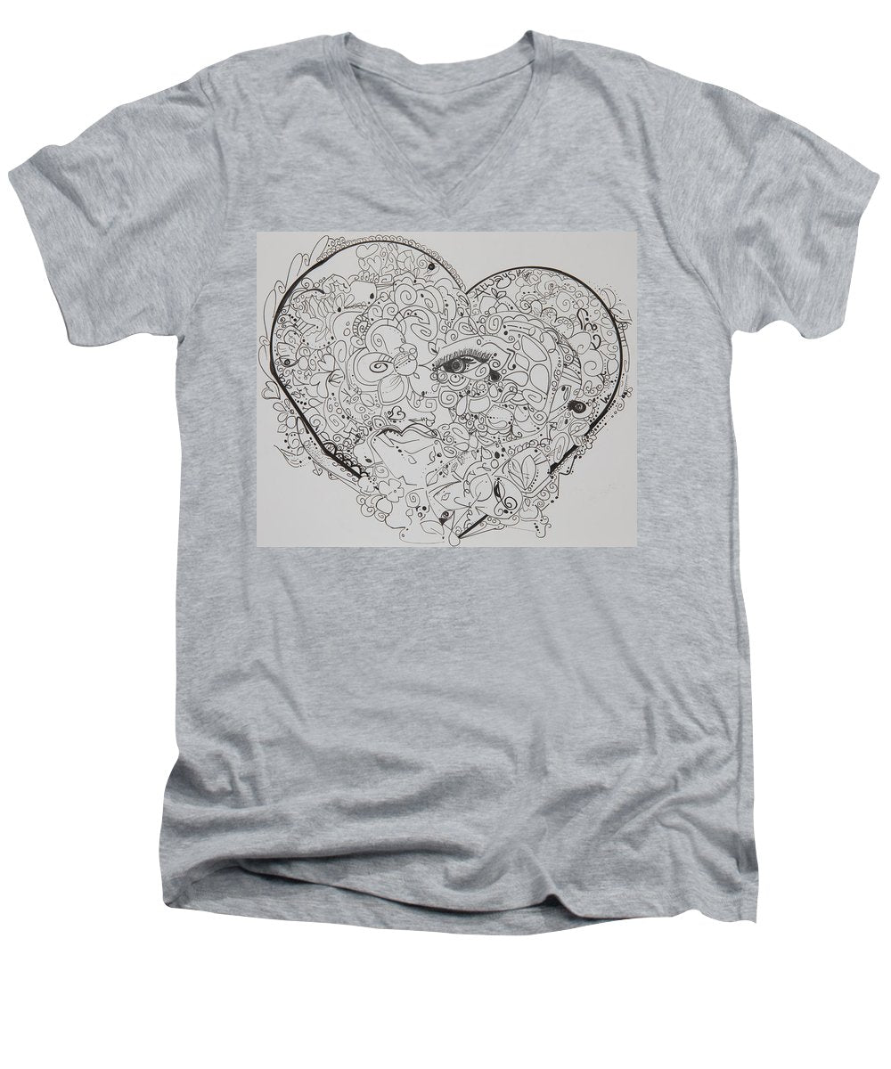 Asemic Hearts - Zentangle Collection - Men's V-Neck T-Shirt