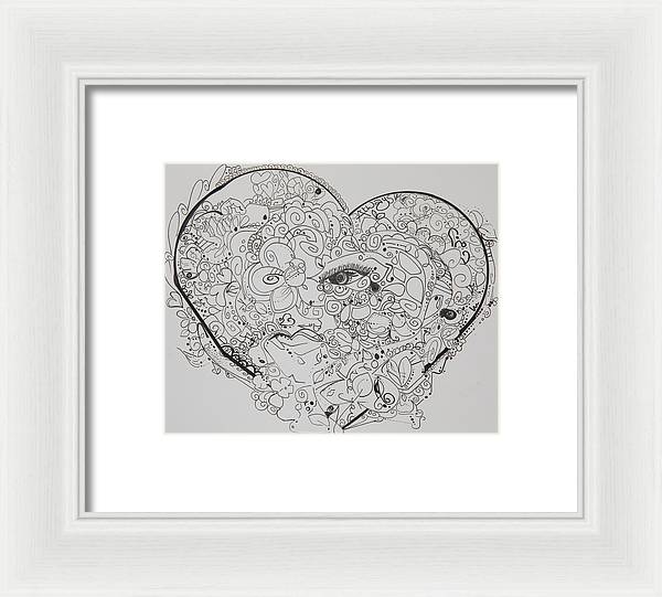 Asemic Hearts - Zentangle Collection - Framed Print