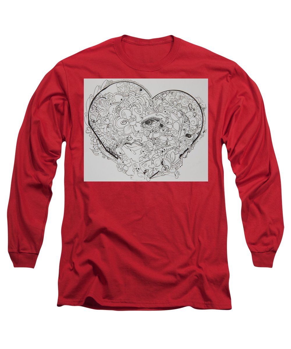 Asemic Hearts - Zentangle Collection - Long Sleeve T-Shirt