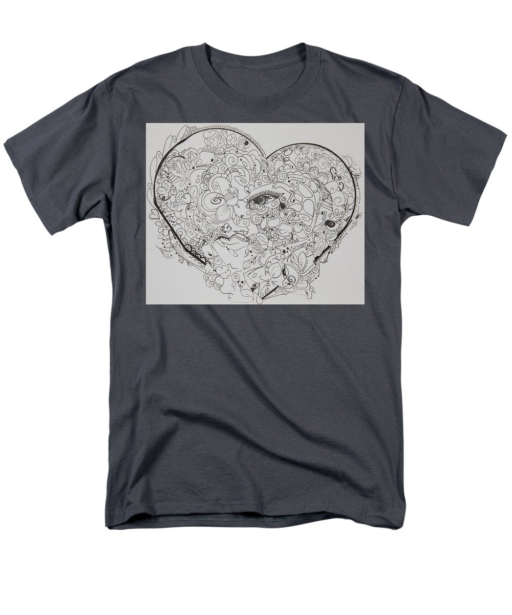 Asemic Hearts - Zentangle Collection - Men's T-Shirt  (Regular Fit)