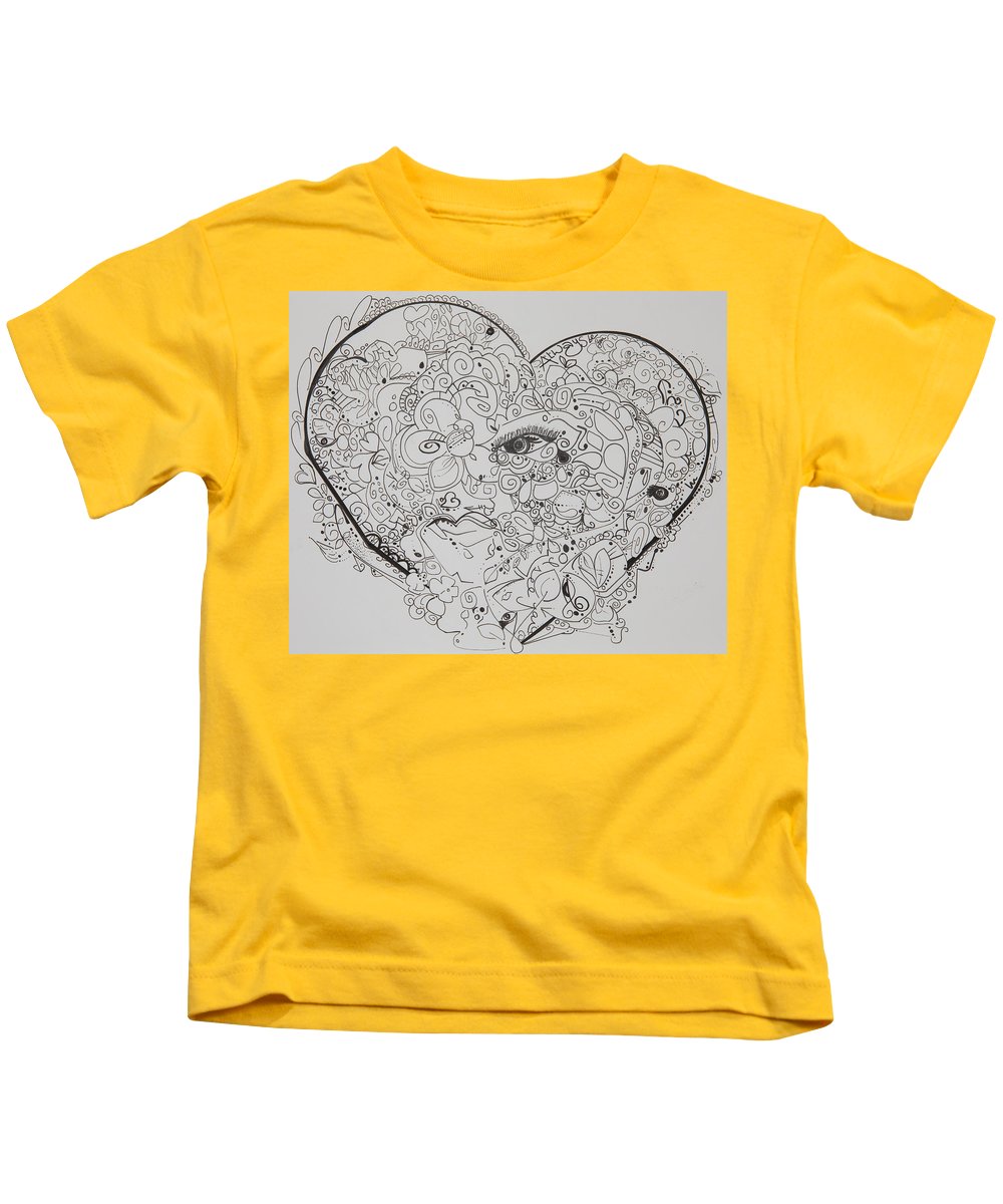 Asemic Hearts - Zentangle Collection - Kids T-Shirt