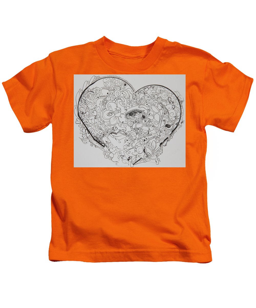 Asemic Hearts - Zentangle Collection - Kids T-Shirt