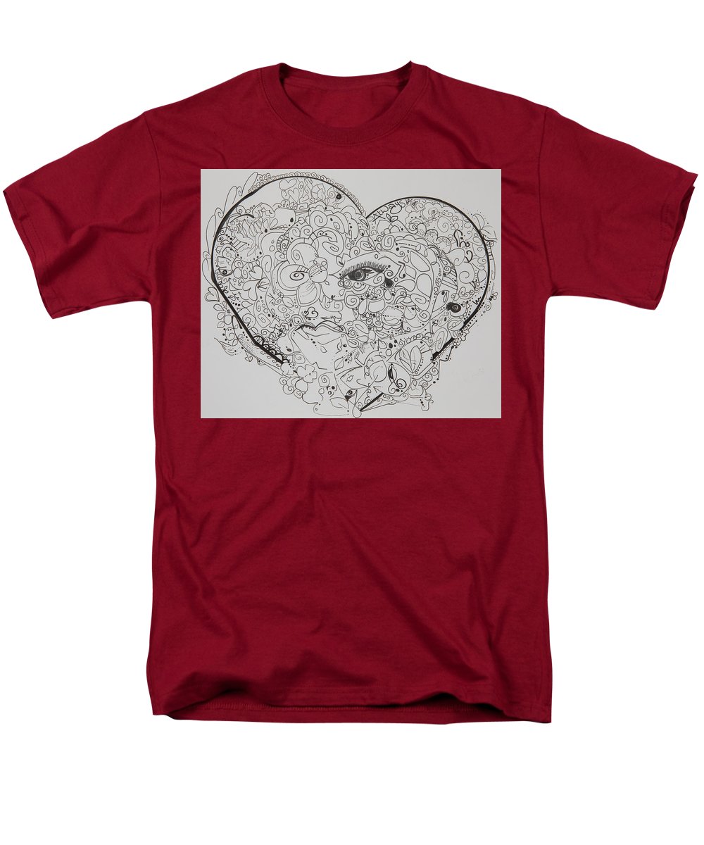 Asemic Hearts - Zentangle Collection - Men's T-Shirt  (Regular Fit)