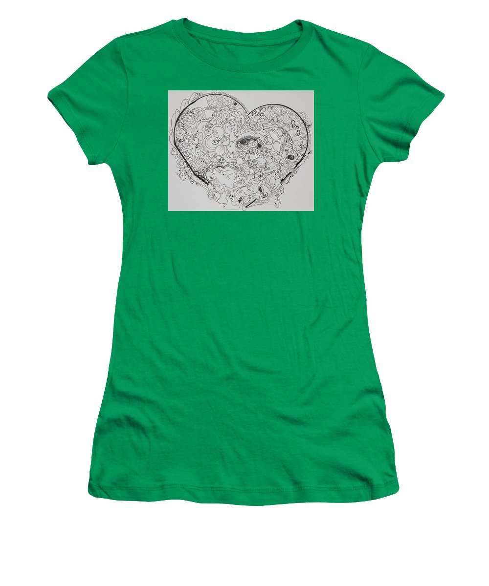 Asemic Hearts - Zentangle Collection - Women's T-Shirt