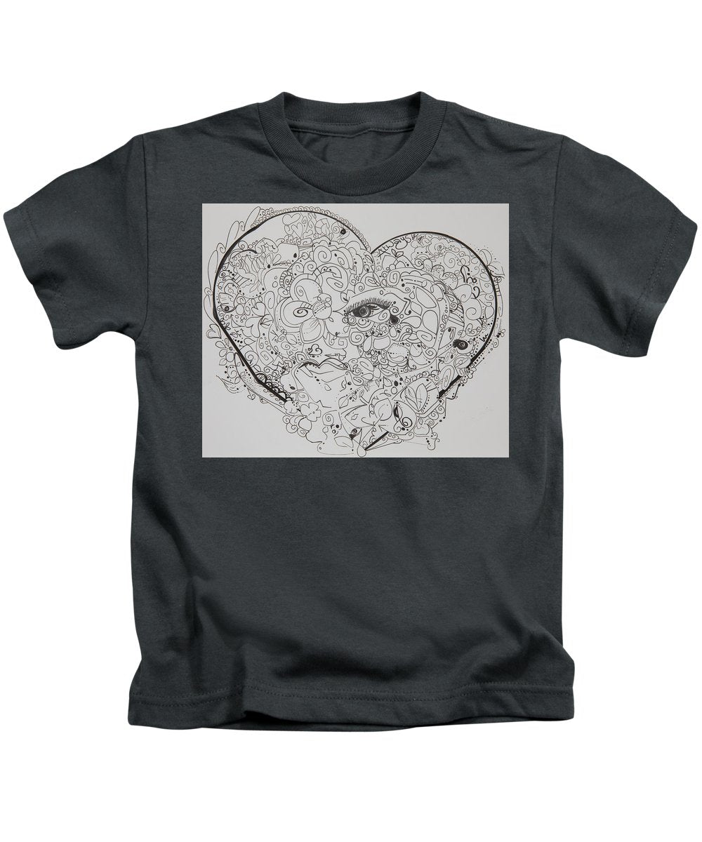 Asemic Hearts - Zentangle Collection - Kids T-Shirt