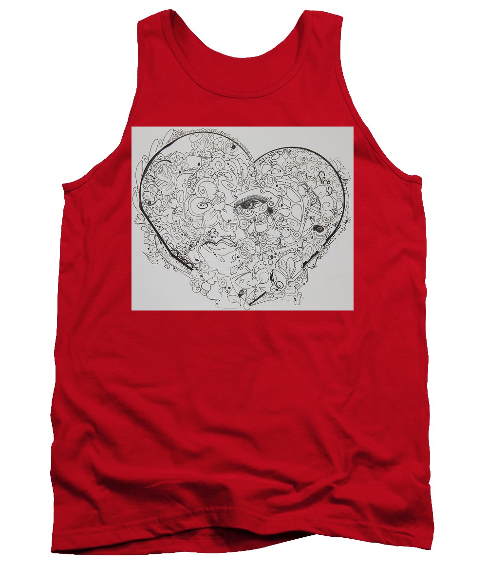 Asemic Hearts - Zentangle Collection - Tank Top