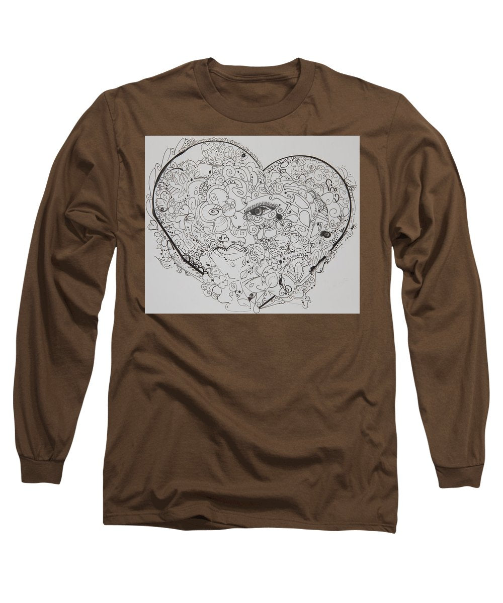 Asemic Hearts - Zentangle Collection - Long Sleeve T-Shirt