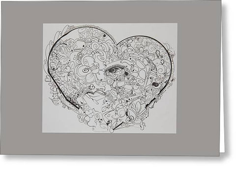 Asemic Hearts - Zentangle Collection - Greeting Card