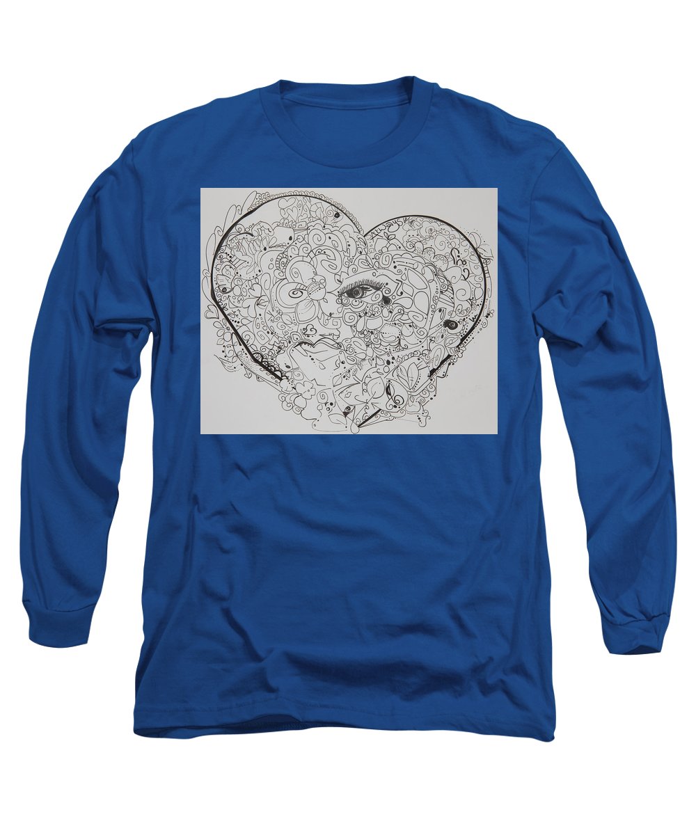 Asemic Hearts - Zentangle Collection - Long Sleeve T-Shirt