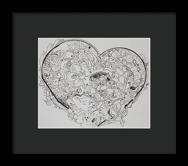 Asemic Hearts - Zentangle Collection - Framed Print