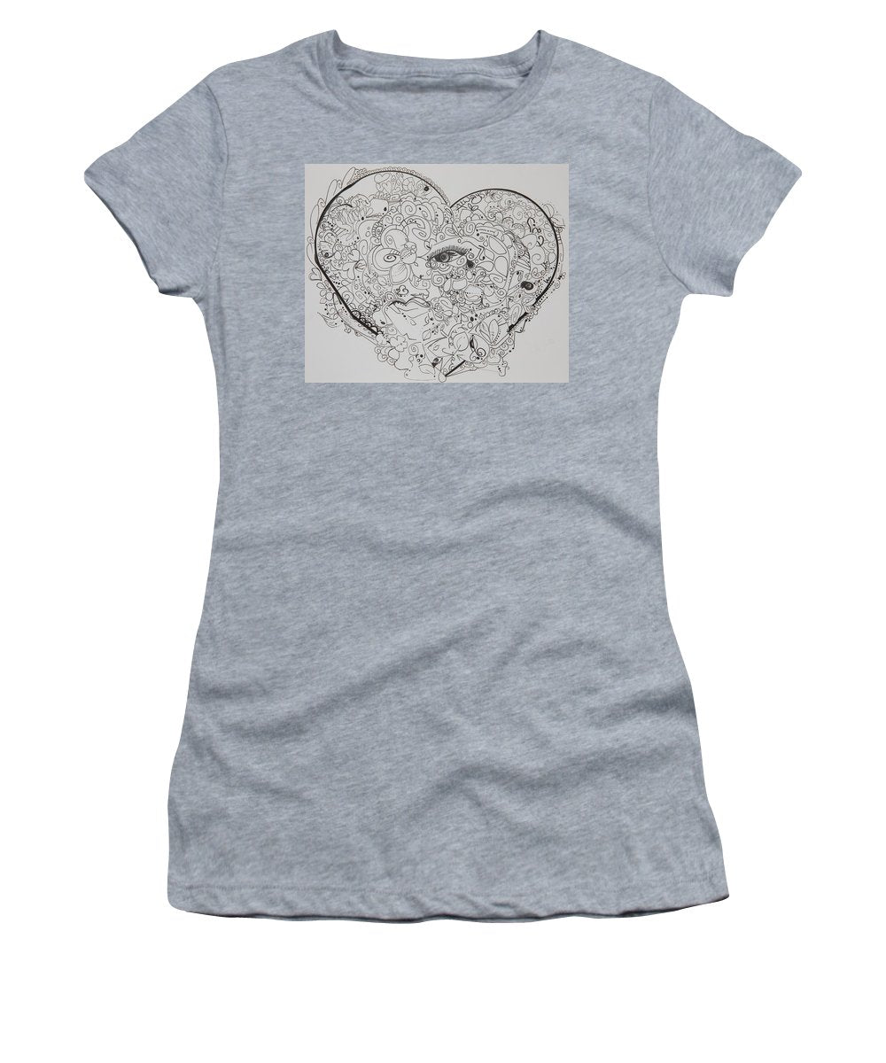 Asemic Hearts - Zentangle Collection - Women's T-Shirt