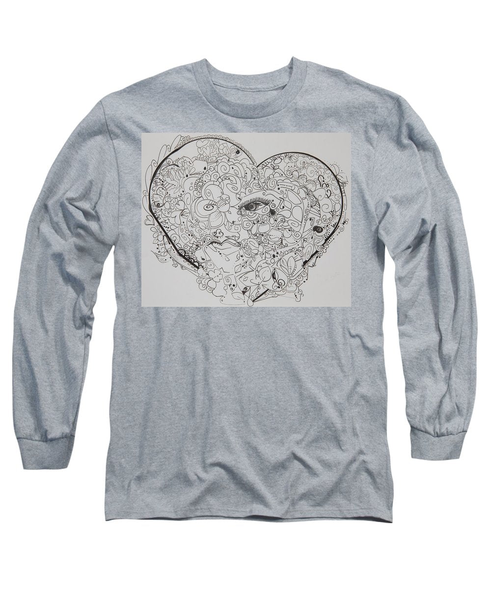 Asemic Hearts - Zentangle Collection - Long Sleeve T-Shirt