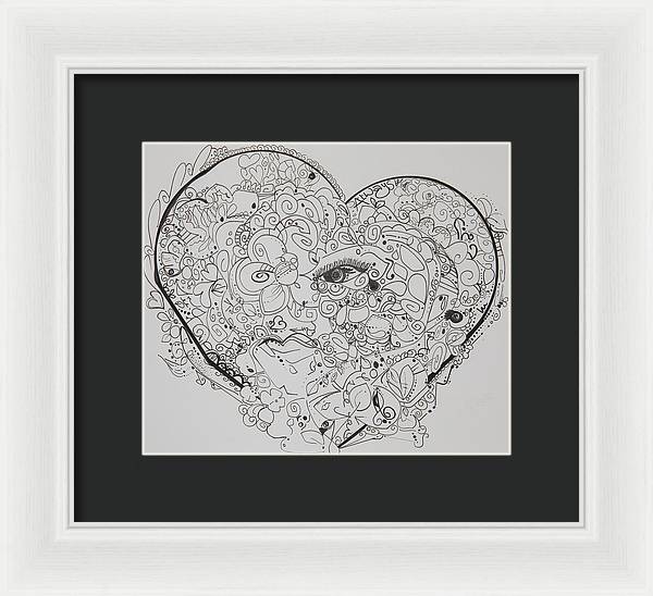 Asemic Hearts - Zentangle Collection - Framed Print