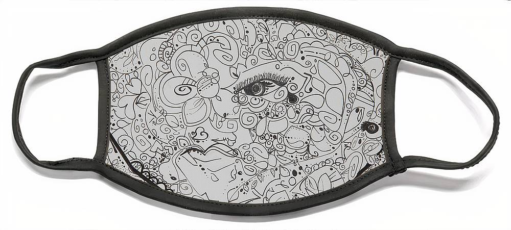 Asemic Hearts - Zentangle Collection - Face Mask