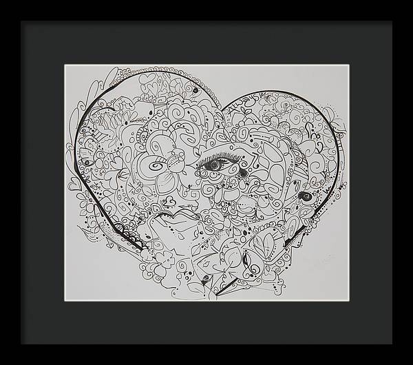 Asemic Hearts - Zentangle Collection - Framed Print