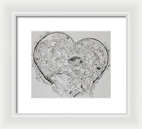 Asemic Hearts - Zentangle Collection - Framed Print