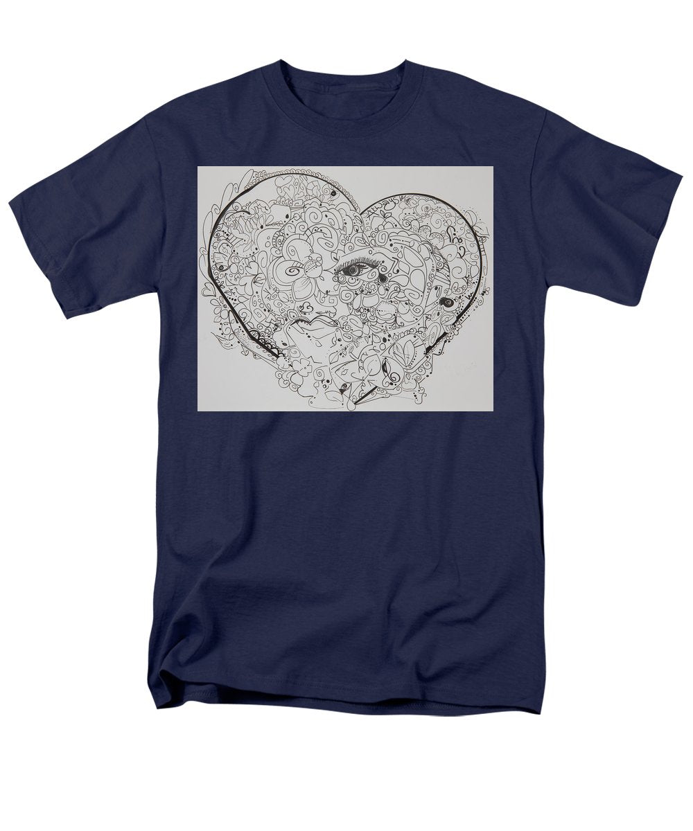 Asemic Hearts - Zentangle Collection - Men's T-Shirt  (Regular Fit)