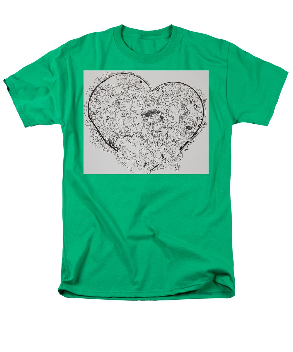 Asemic Hearts - Zentangle Collection - Men's T-Shirt  (Regular Fit)