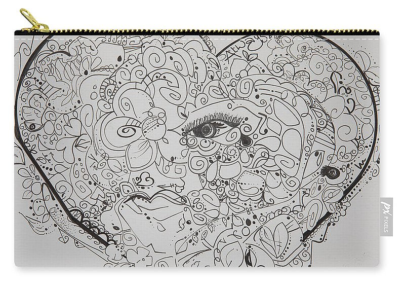 Asemic Hearts - Zentangle Collection - Carry-All Pouch