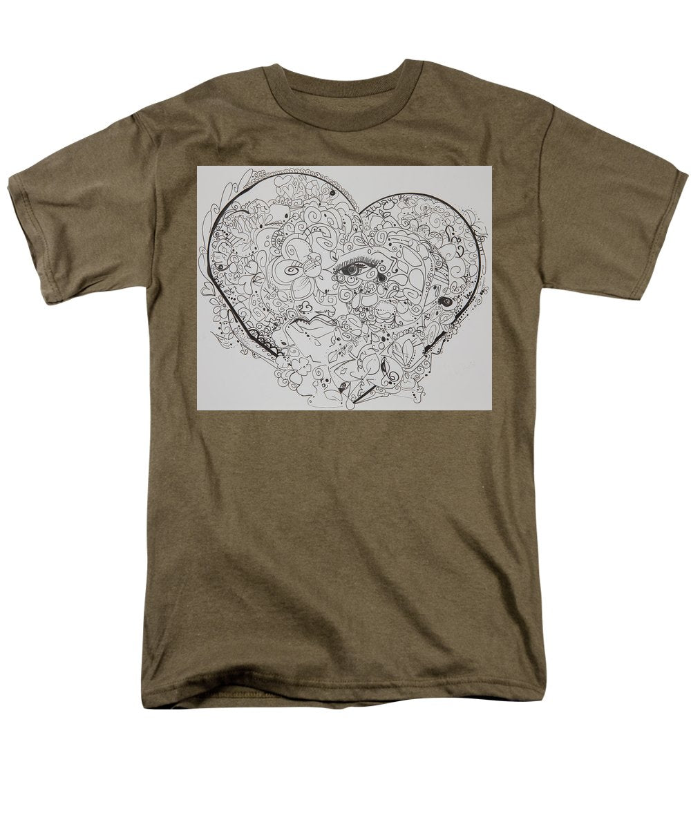 Asemic Hearts - Zentangle Collection - Men's T-Shirt  (Regular Fit)