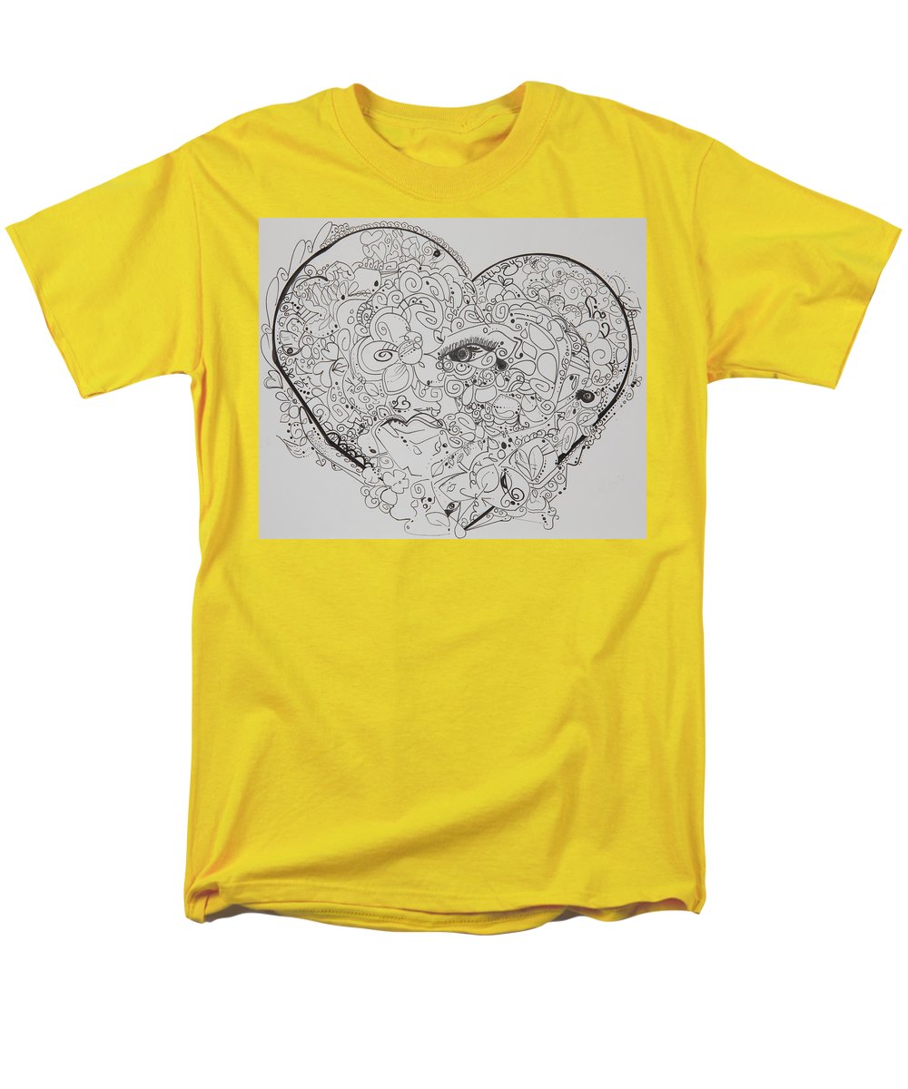 Asemic Hearts - Zentangle Collection - Men's T-Shirt  (Regular Fit)