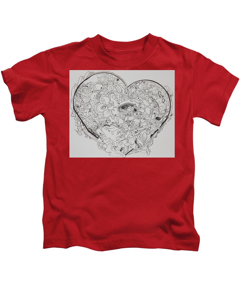 Asemic Hearts - Zentangle Collection - Kids T-Shirt