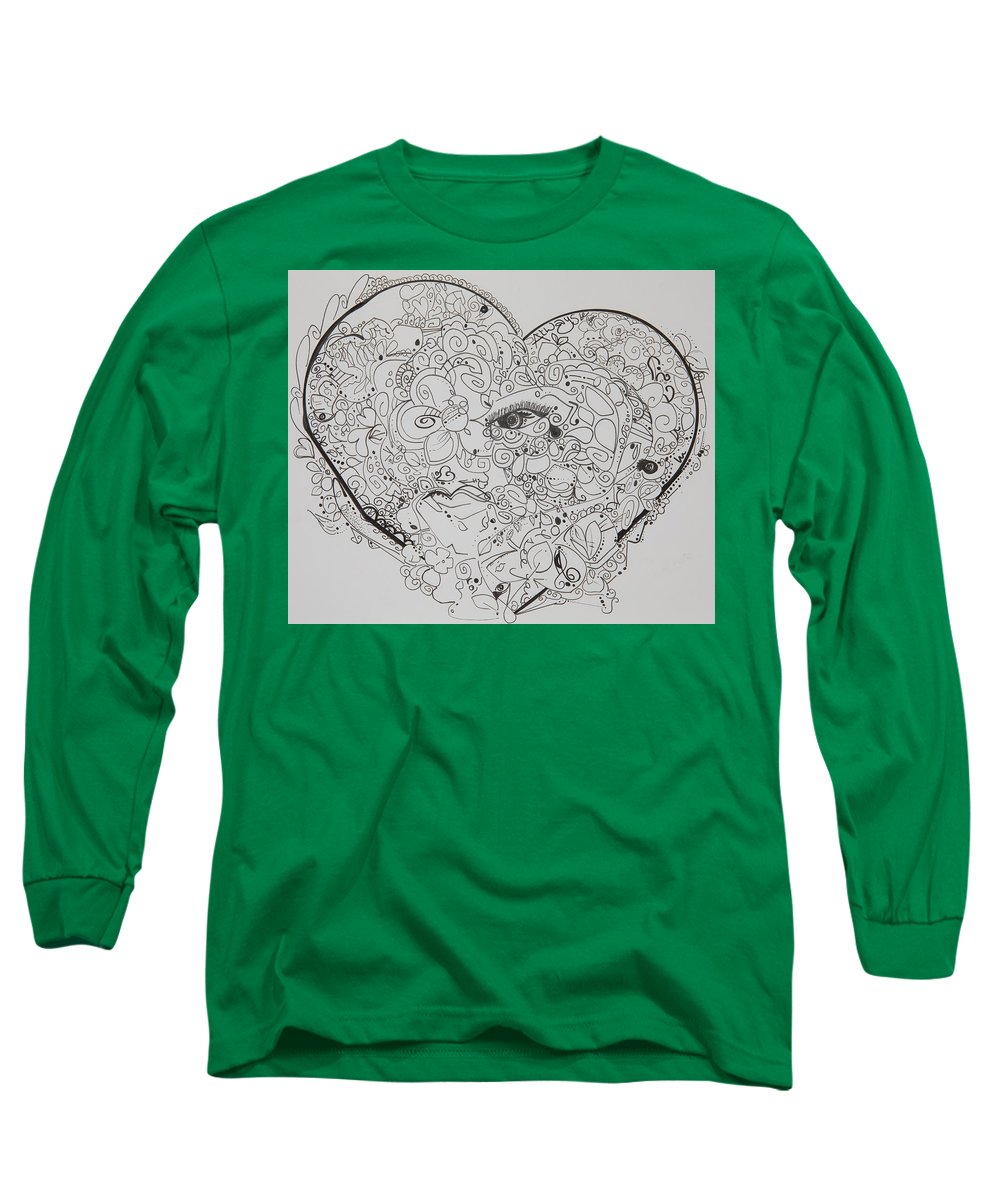 Asemic Hearts - Zentangle Collection - Long Sleeve T-Shirt