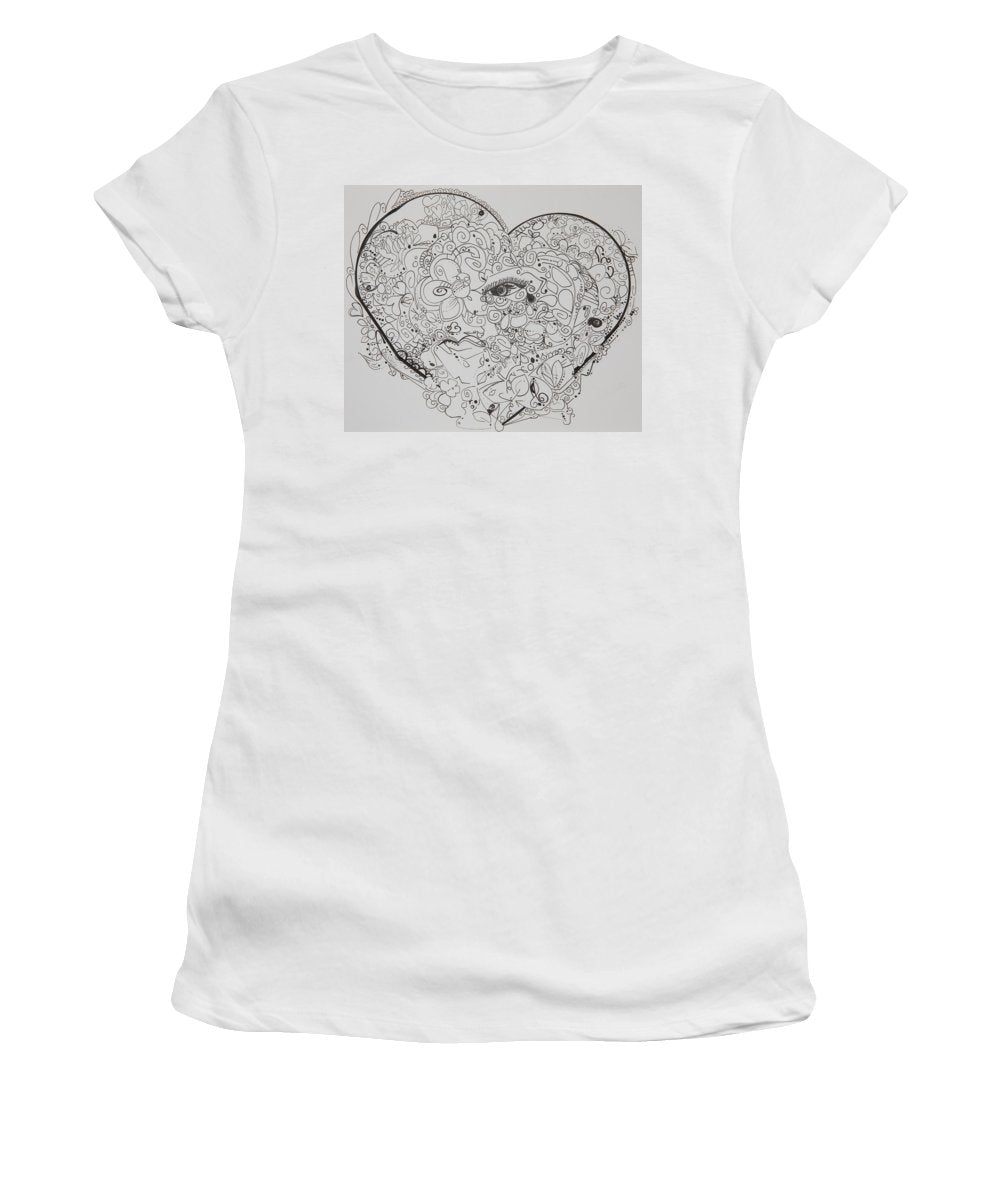 Asemic Hearts - Zentangle Collection - Women's T-Shirt