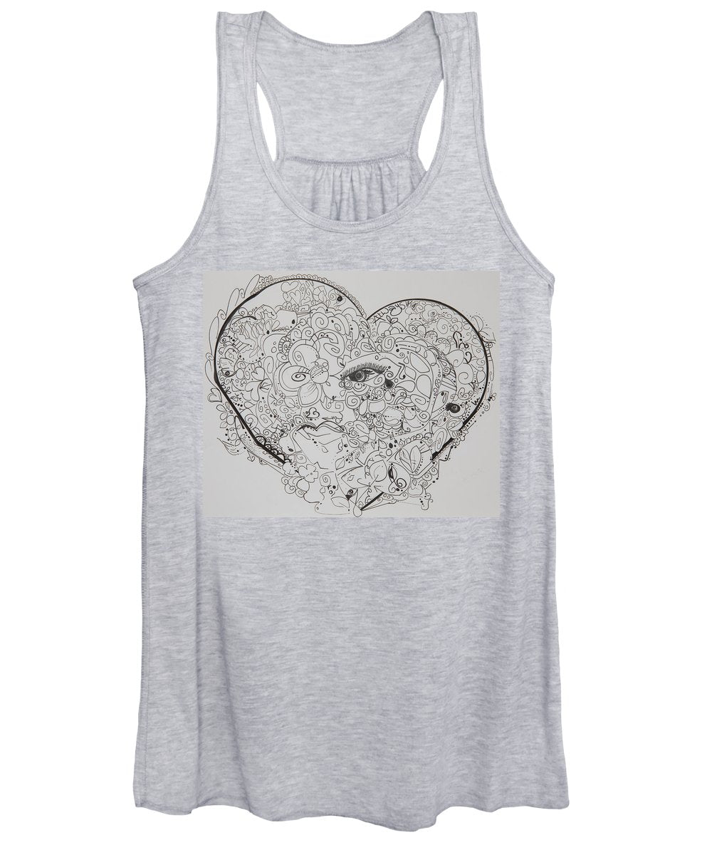 Asemic Hearts - Zentangle Collection - Women's Tank Top