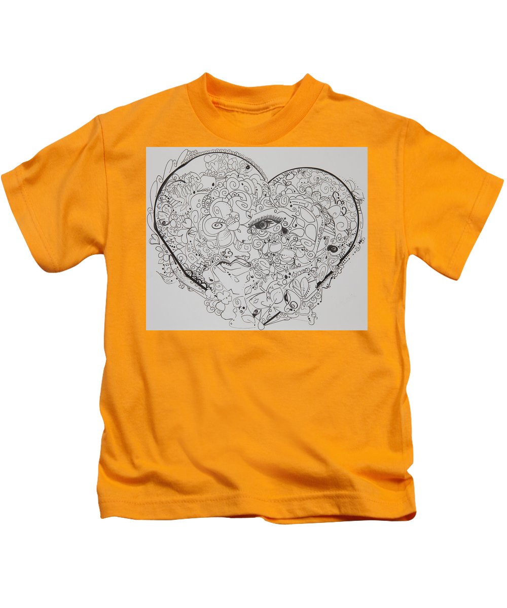 Asemic Hearts - Zentangle Collection - Kids T-Shirt