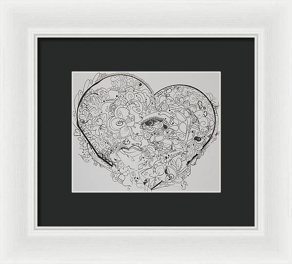 Asemic Hearts - Zentangle Collection - Framed Print