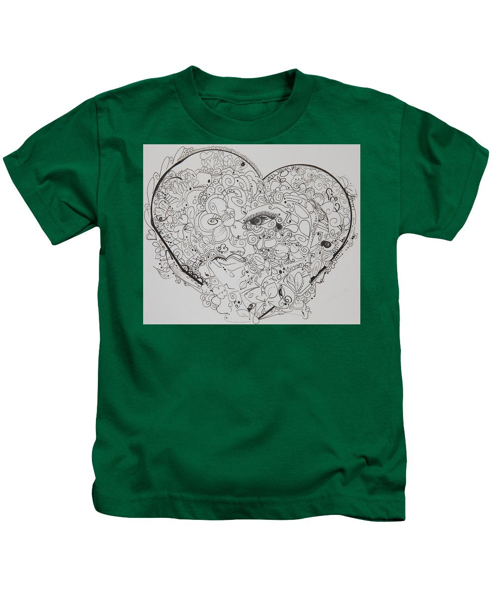 Asemic Hearts - Zentangle Collection - Kids T-Shirt