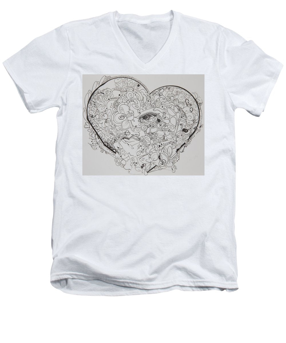 Asemic Hearts - Zentangle Collection - Men's V-Neck T-Shirt