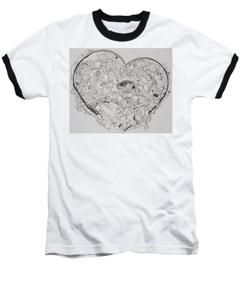 Asemic Hearts - Zentangle Collection - Baseball T-Shirt