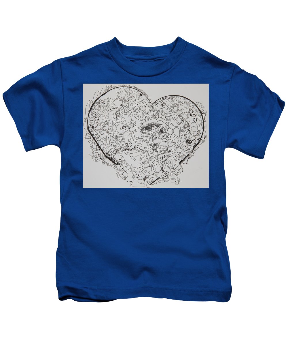 Asemic Hearts - Zentangle Collection - Kids T-Shirt