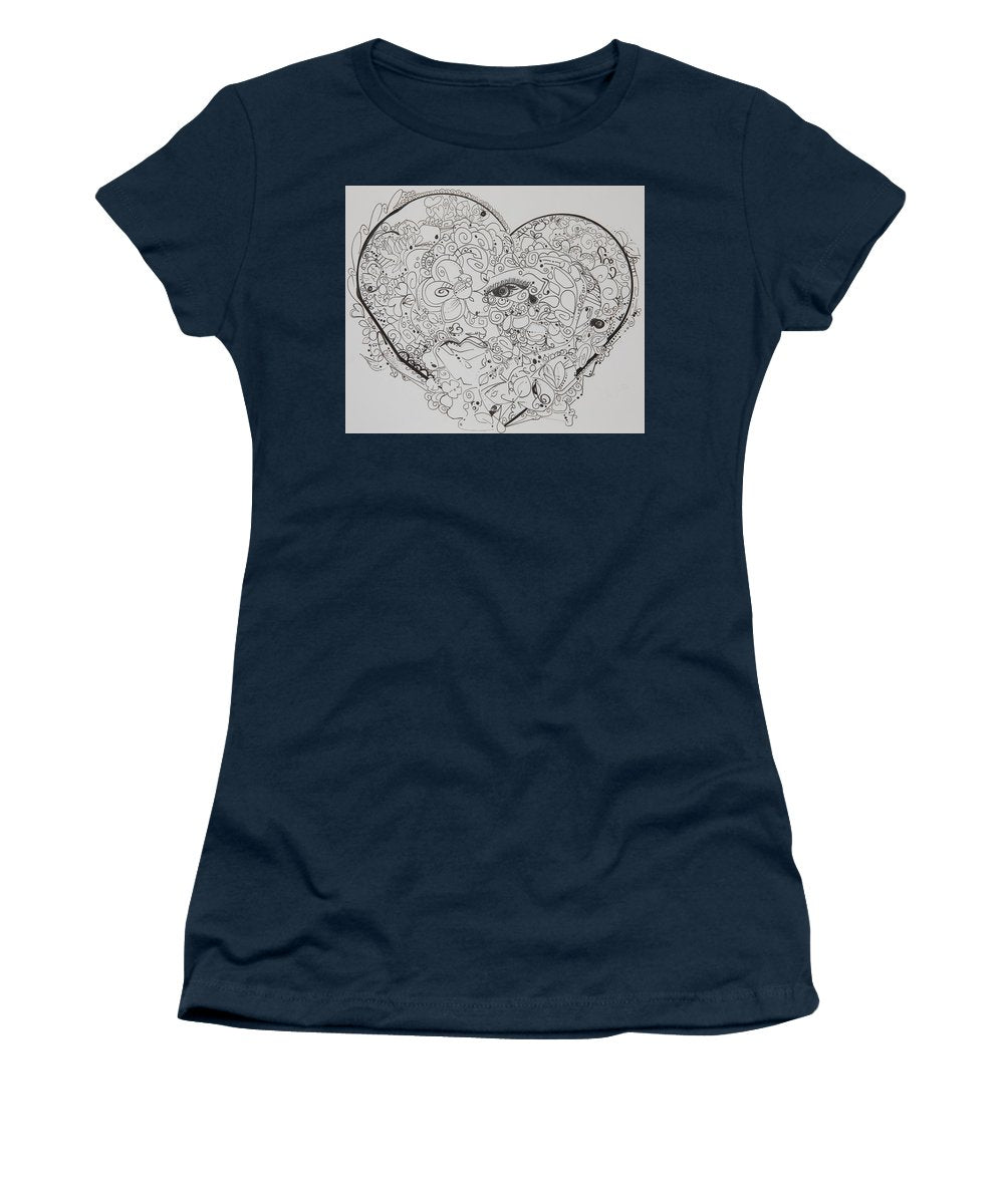 Asemic Hearts - Zentangle Collection - Women's T-Shirt