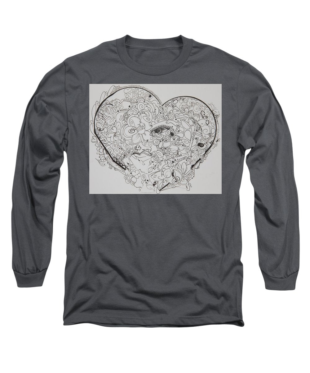 Asemic Hearts - Zentangle Collection - Long Sleeve T-Shirt