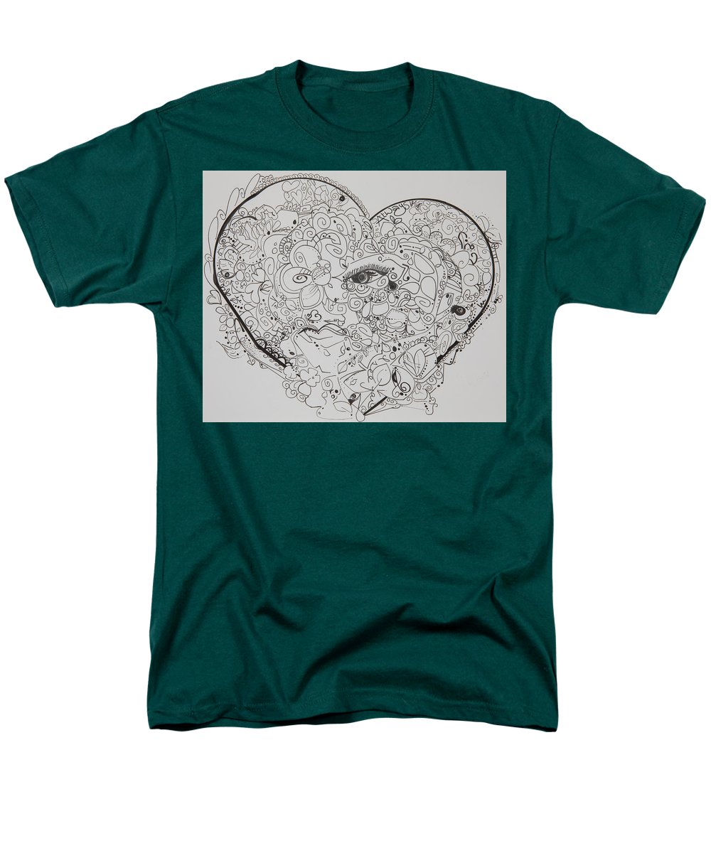 Asemic Hearts - Zentangle Collection - Men's T-Shirt  (Regular Fit)