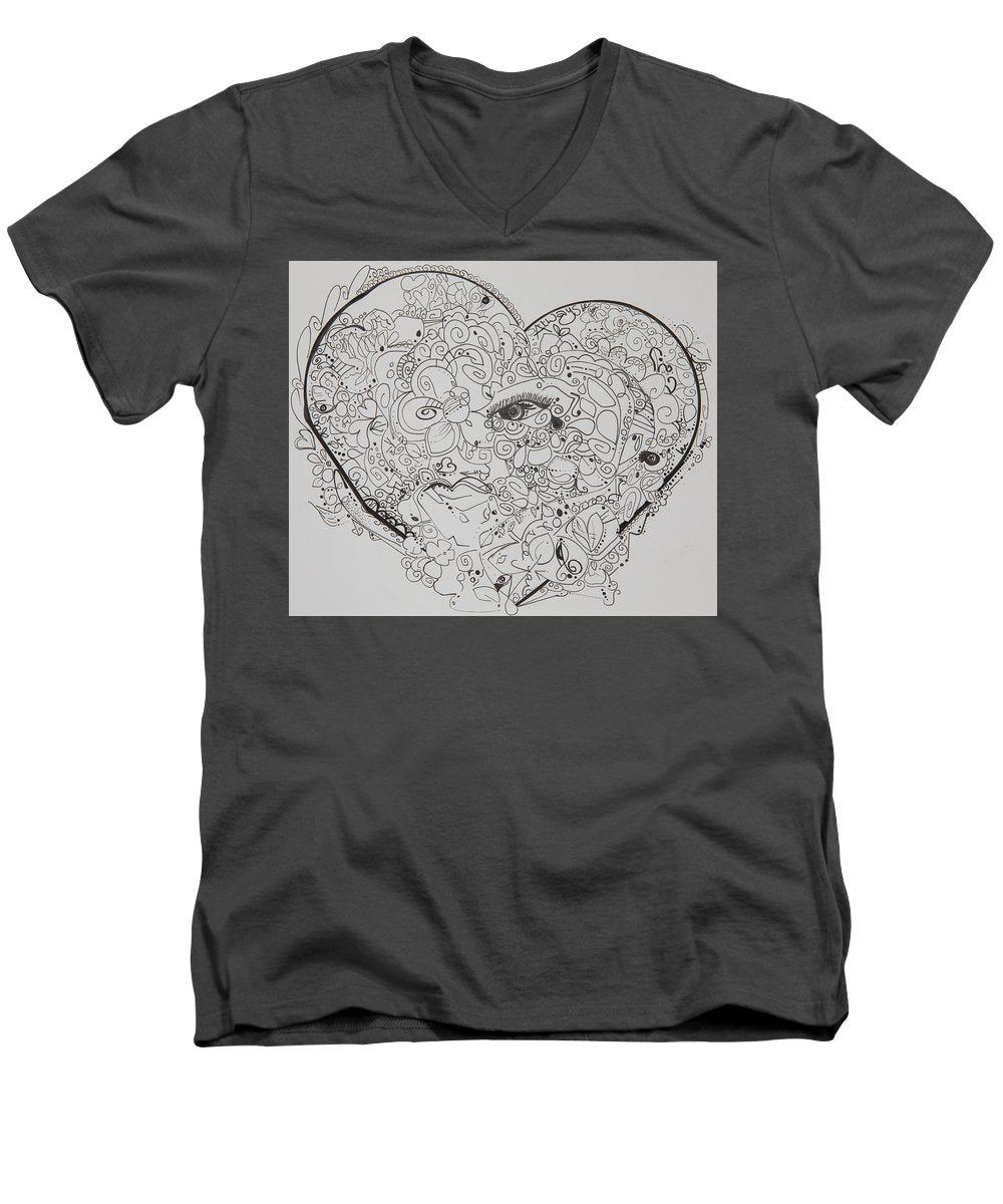 Asemic Hearts - Zentangle Collection - Men's V-Neck T-Shirt