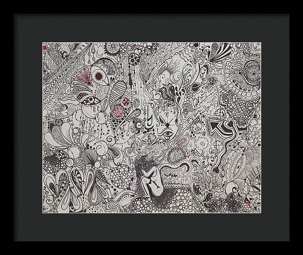 Beautiful chaos - Zentangle Collection - Framed Print