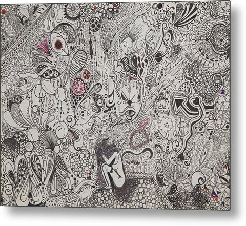 Beautiful chaos - Zentangle Collection - Metal Print