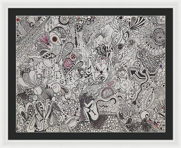 Beautiful chaos - Zentangle Collection - Framed Print