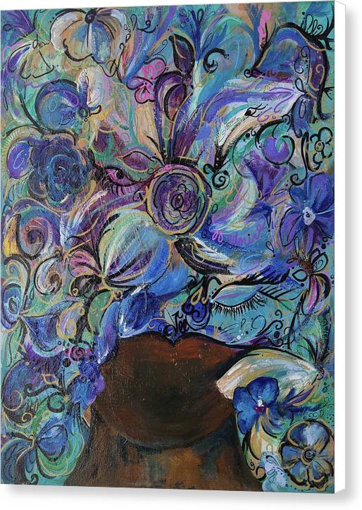 Blues - Flower Head Collection - Canvas Print