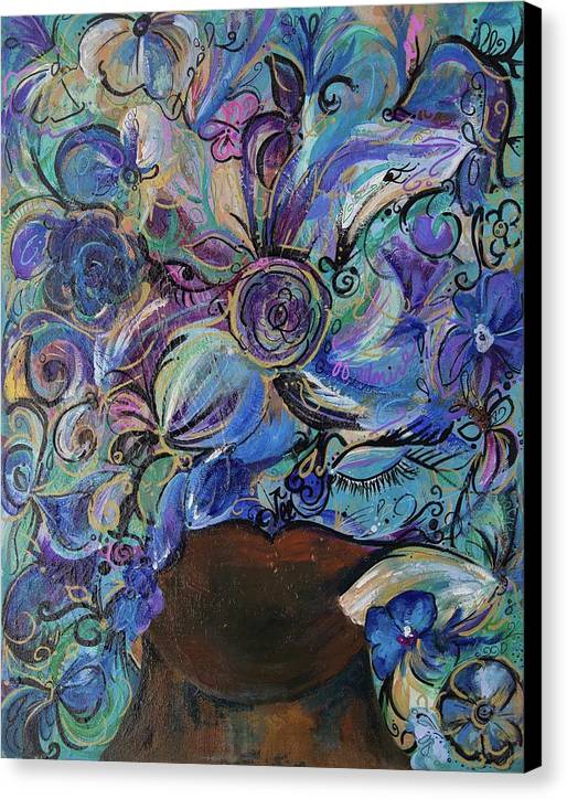 Blues - Flower Head Collection - Canvas Print