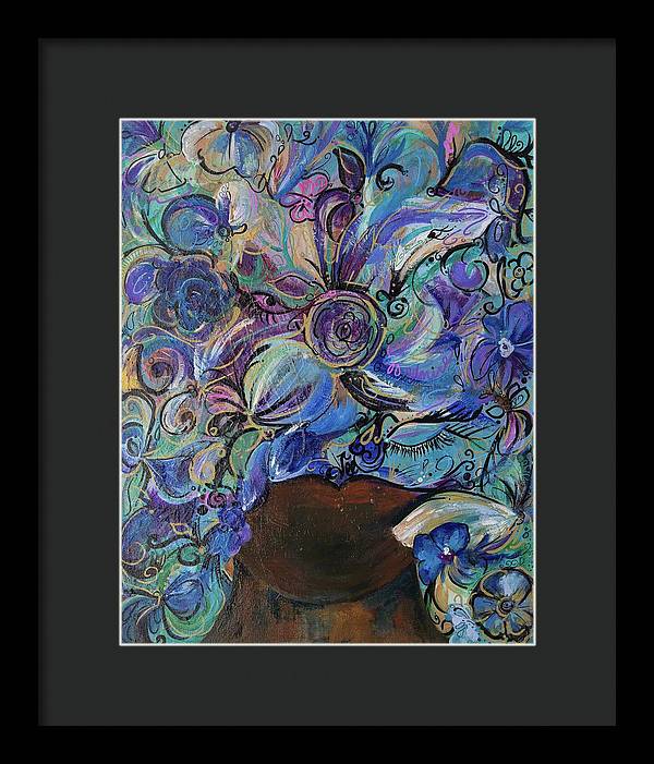 Blues - Flower Head Collection - Framed Print