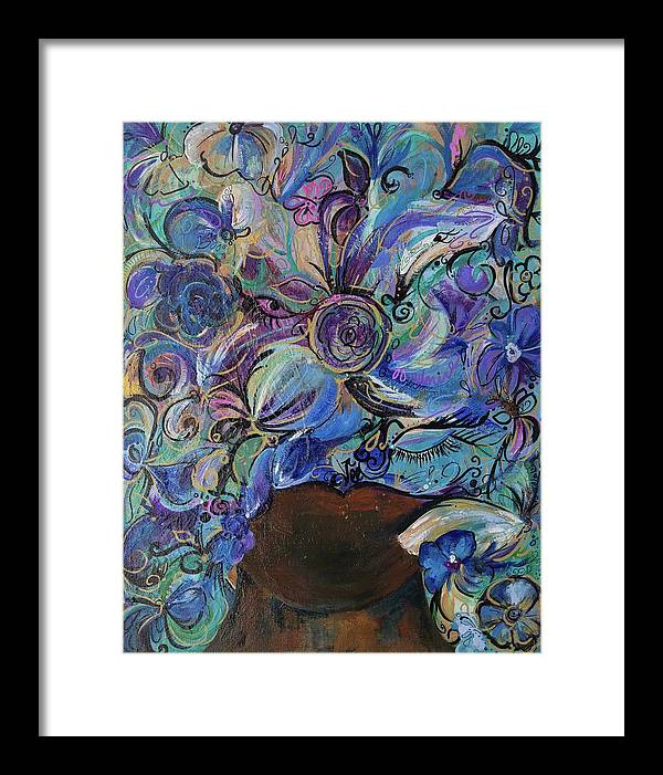 Blues - Flower Head Collection - Framed Print