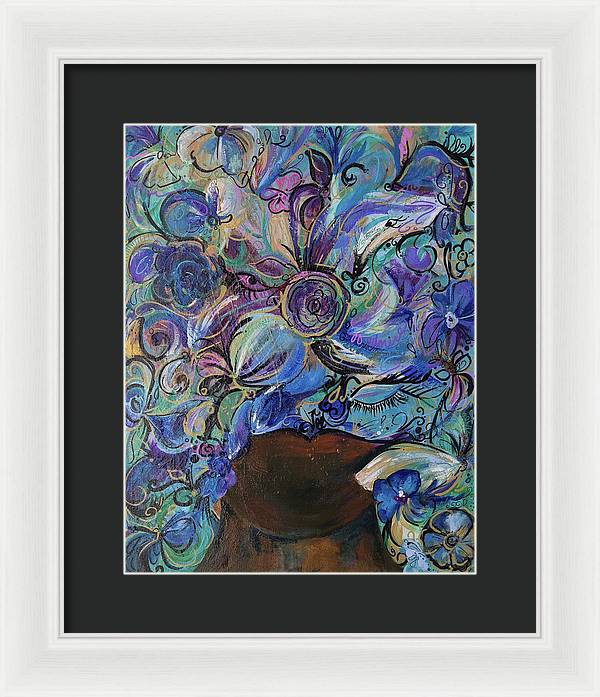 Blues - Flower Head Collection - Framed Print