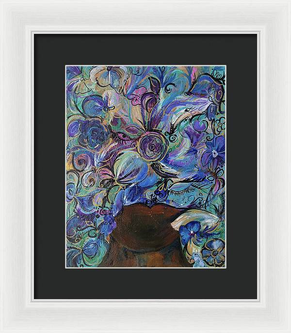 Blues - Flower Head Collection - Framed Print